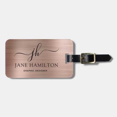Personalized Blush Pink Script Luggage Tag