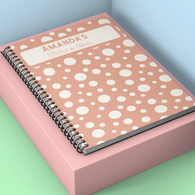 Personalized Blush Polka Dot – Soft Peach Minimal  Notebook (Personalized Blush Polka Dot – Soft Peach Minimal Notebook)