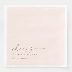 Personalized Blush Wedding Dinner Napkins