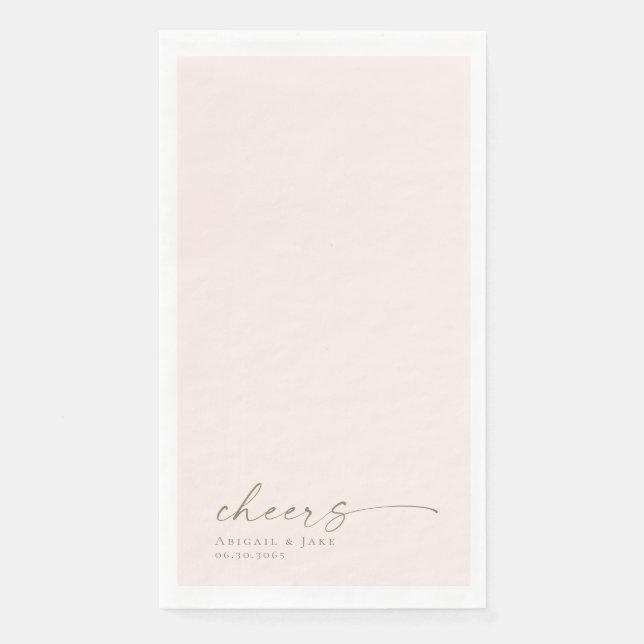 Personalized Blush Wedding Guest Napkins (Front)