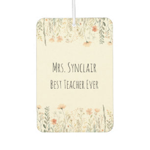 Personalized Blush Wildflower Best Teacher Ever Air Freshener