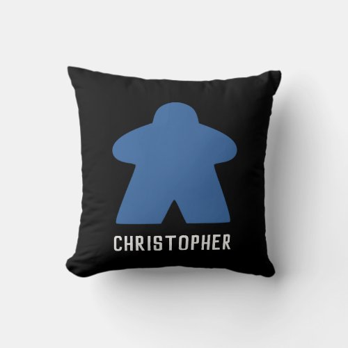 Personalized Board Game Blue Meeple Pillow