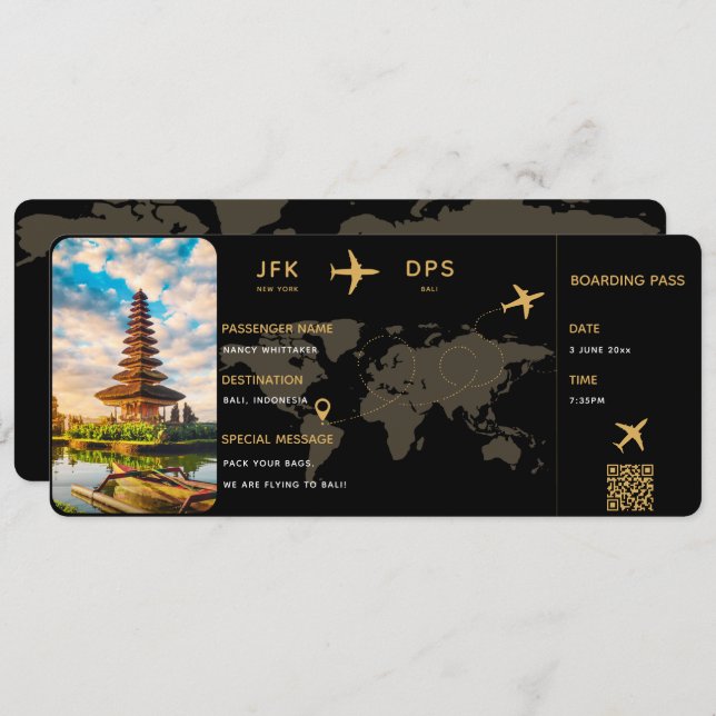 Personalized Boarding Pass Template (Front/Back)