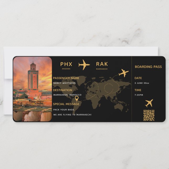 Personalized Boarding Pass Ticket Template (Front)