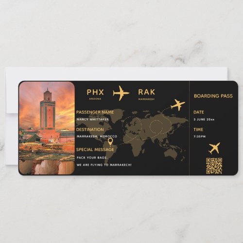 Personalized Boarding Pass Ticket Template