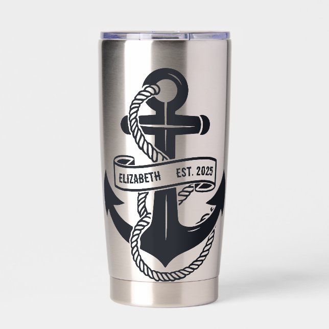 Personalized Boat Anchor With Name Insulated Tumbler (Front)