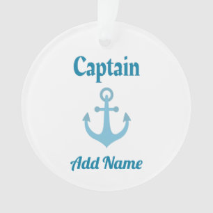 Personalized Boat Captain Anchor Ornament