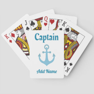 Personalized Boat Captain Anchor Poker Cards
