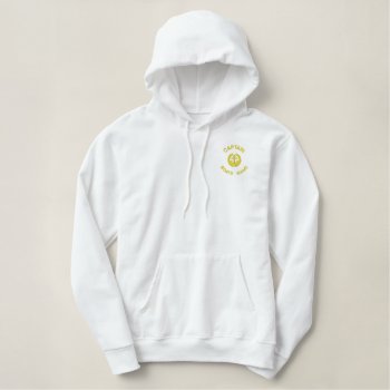 Personalized Boat Captain Monogram And Anchor Embroidered Hoodie by customthreadz at Zazzle