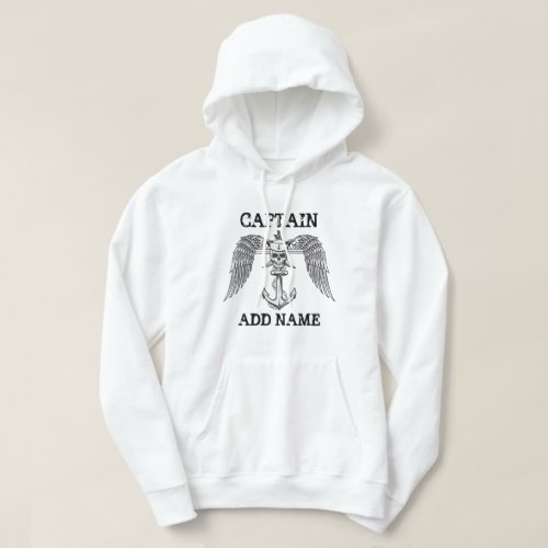 Personalized boat captain name anchor hoodie