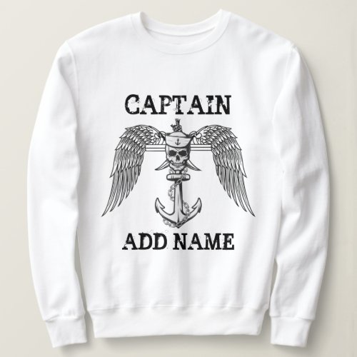 Personalized boat captain name anchor sweatshirt