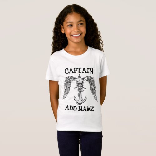 Personalized boat captain name anchor T_Shirt