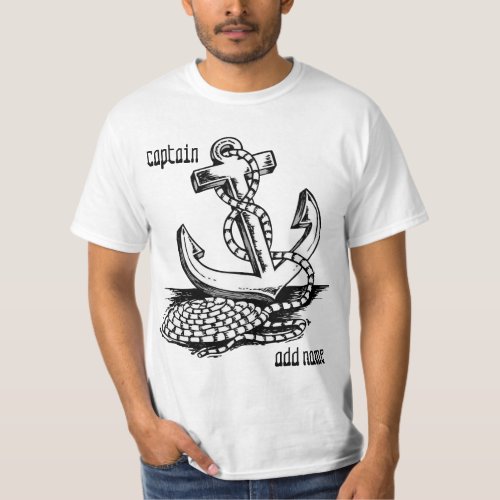 Personalized boat captain name anchor t shirts