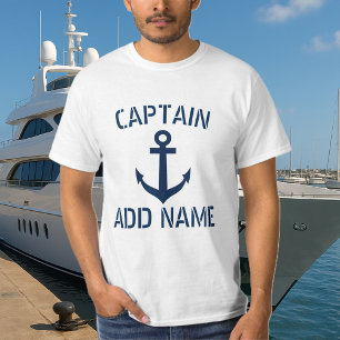 Personalized boat captain name anchor t shirts