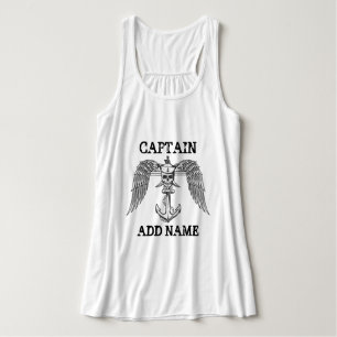 Personalized boat captain name anchor tank top