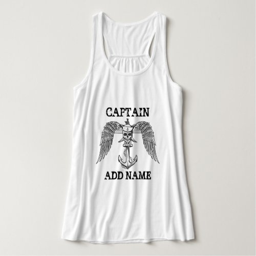 Personalized boat captain name anchor tank top