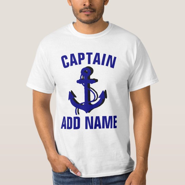 Personalized boat captain name anchor Tee (Front)