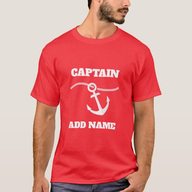 Personalized Boat Captain Name T-Shirt (Front)