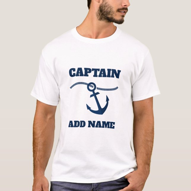 Personalized Boat Captain Name T-Shirt (Front)