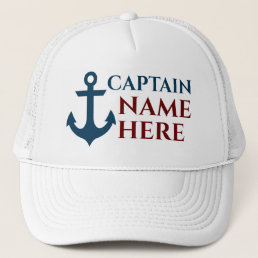 Personalized Boat Captain&#39;s Hat