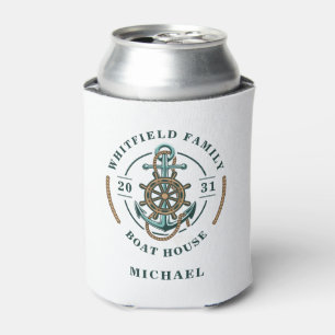 Personalized Boat House Anchor Boat Wheel Year Est Can Cooler