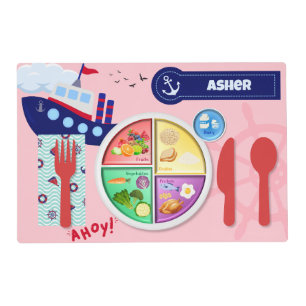 Personalized Boat Montessori Place Setting Guide Placemat