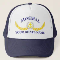 Personalized Captain Hat: Custom Hat for Sailors. Embroidered Captains Boating Hat, Nautical Anchor Hat, Beach Hat, Sailing Gift for Him/Her