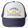 Personalized boat name anchor motif captains trucker hat