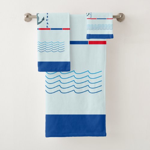 Personalized Boat Name Bath Towel Set