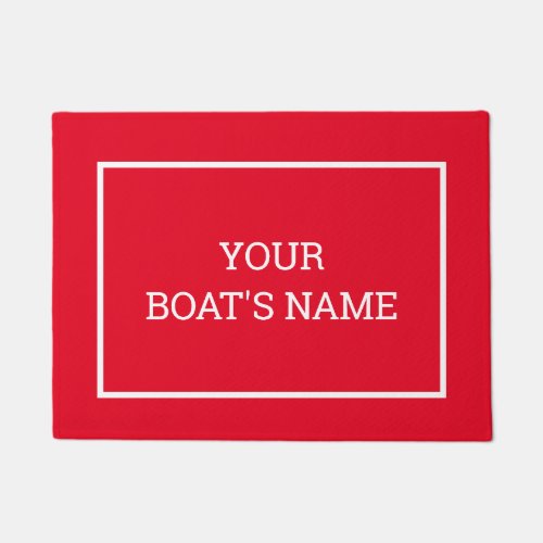 Personalized Boat Name Dock Mat Red