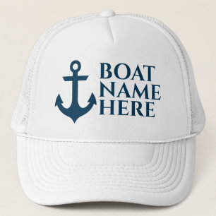 Personalized Boat Name Hat for Boat Owners