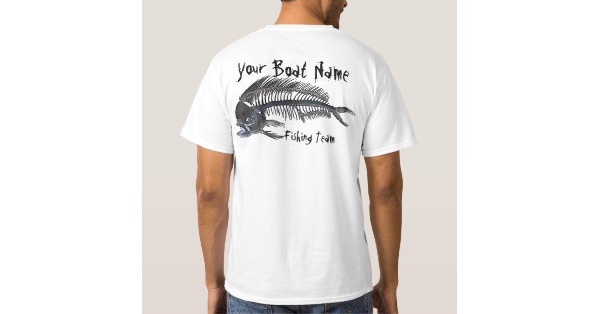 Custom Boat Name Fishing Shirt with Mahi, Zazzle