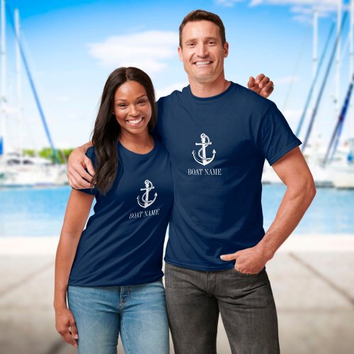 Personalized Boat Name Nautical Anchor And Rope T_Shirt