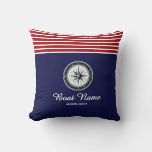 Personalized Boat Name Throw Pillow