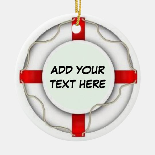 Personalized Boating Life Preserver Ceramic Ornament
