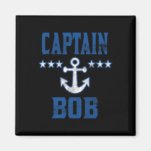 Personalized Boating Vintage Blue Captain Bob Anch Magnet