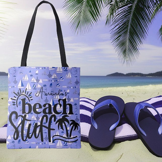 Personalized boats "Beach stuff"  Tote Bag (Creator Uploaded)