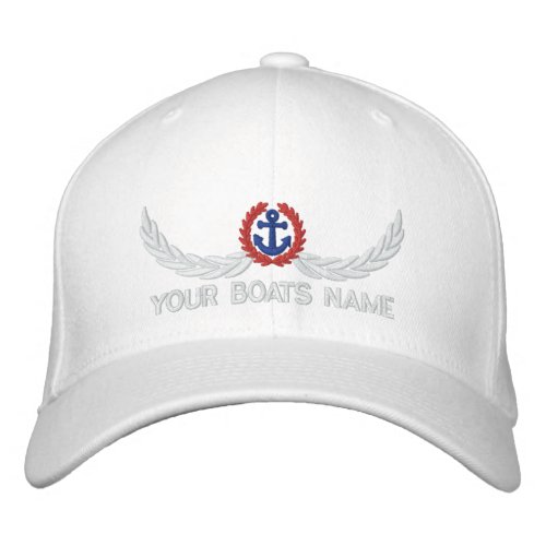 Personalized boats name sailing captains embroidered baseball cap