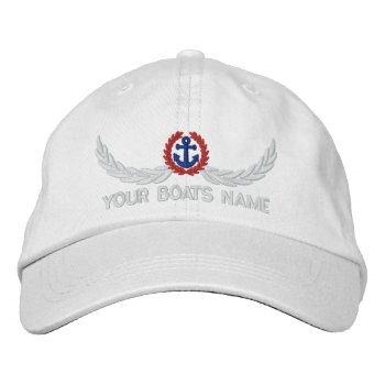 Personalized Boats Name Sailing Captains Embroidered Baseball Hat by customthreadz at Zazzle