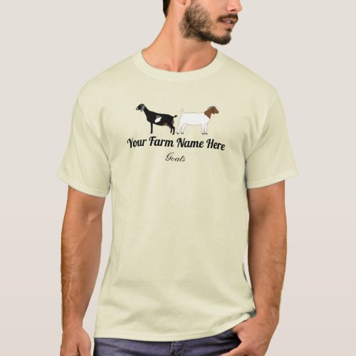 Personalized Boer and Nubian Goat T_Shirt