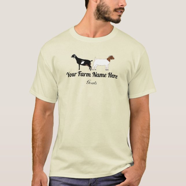 Personalized Boer and Nubian Goat T-Shirt (Front)
