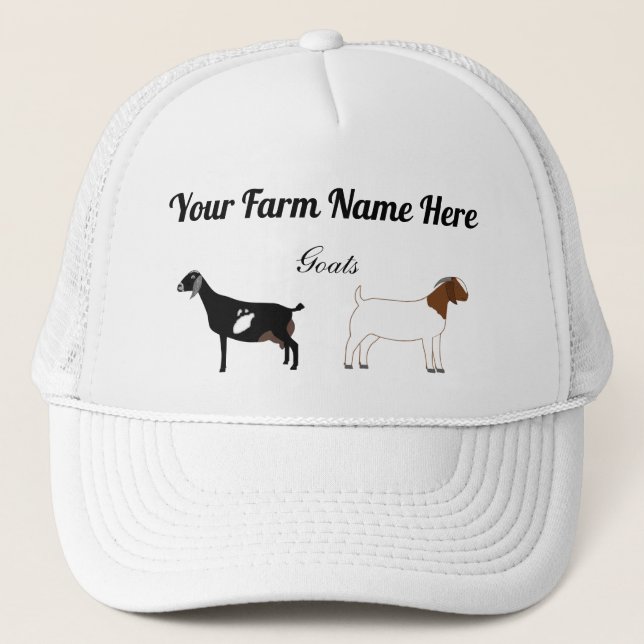 Personalized Boer and Nubian Goats Trucker Hat (Front)
