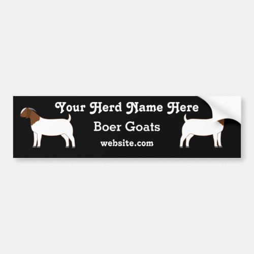Personalized Boer Goat Bumper Sticker