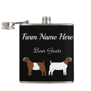 Personalized Boer Goat Farm Black Flask