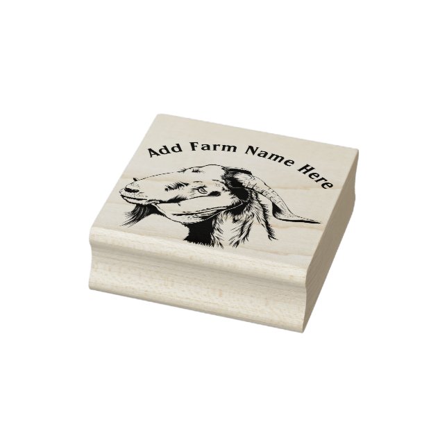 Personalized Boer Goat Farm Head Sketch Rubber Stamp (Stamp)