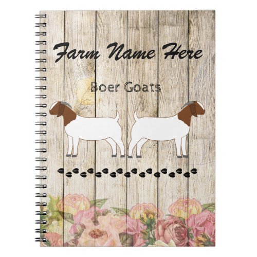 Personalized Boer Goat Farm Notebook
