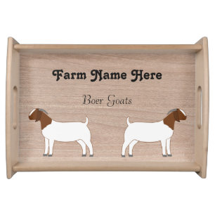 Personalized Boer Goat Farm Serving Tray
