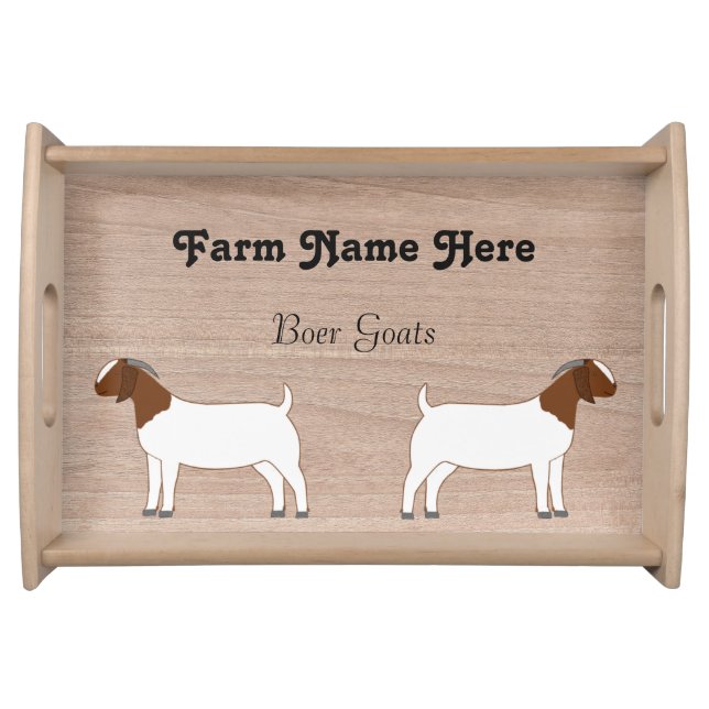 Personalized Boer Goat Farm Serving Tray (Front)