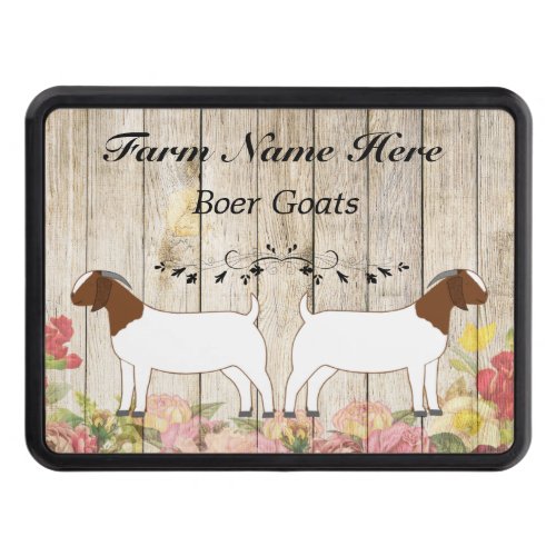 Personalized Boer Goat Herd Floral Hitch Cover