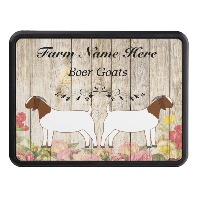 Personalized Boer Goat Herd Floral Hitch Cover (Front)